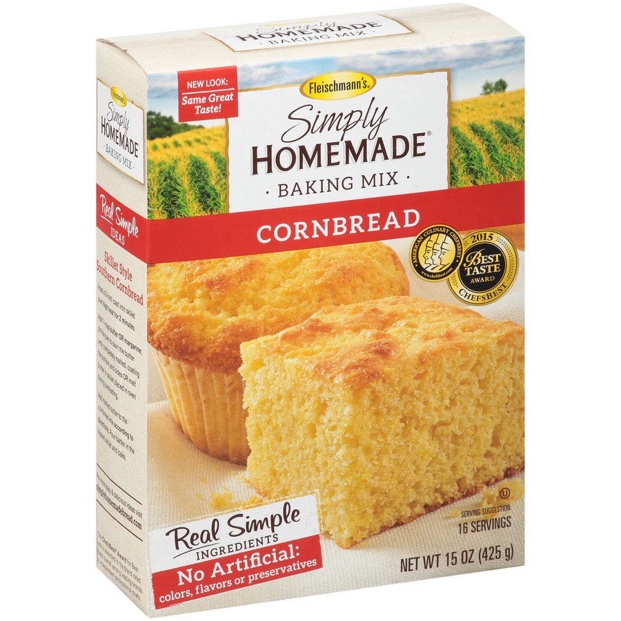 slide 6 of 8, Fleischmann's Simply Homemade Cornbread Mix, 15 oz