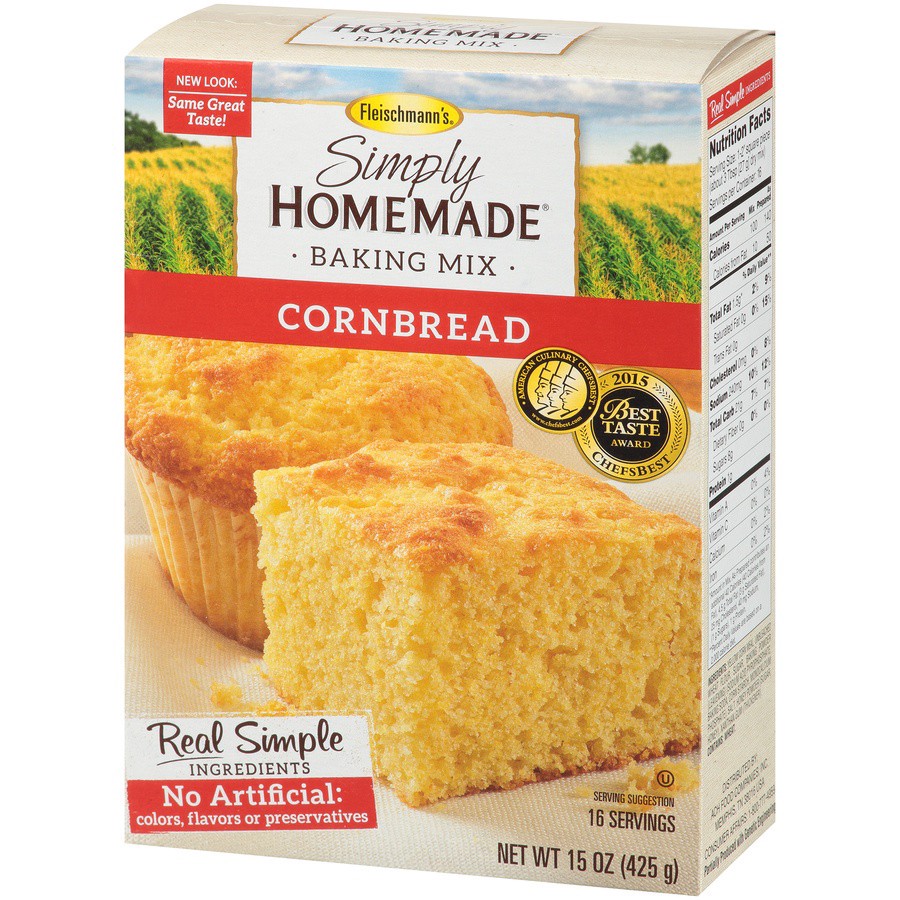 slide 5 of 8, Fleischmann's Simply Homemade Cornbread Mix, 15 oz