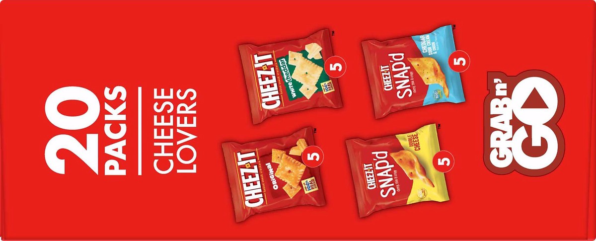 slide 7 of 10, Cheez-It Cheese Lovers, Variety Pack, 17.6 oz, 20 Count, 17.6 oz