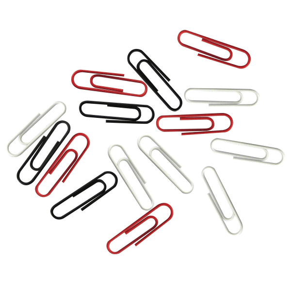 slide 1 of 1, Office Depot Brand Vinyl Paper Clips, 1-1/4'', 10-Sheet Capacity, Assorted Colors, Box Of 500 Clips, 500 ct