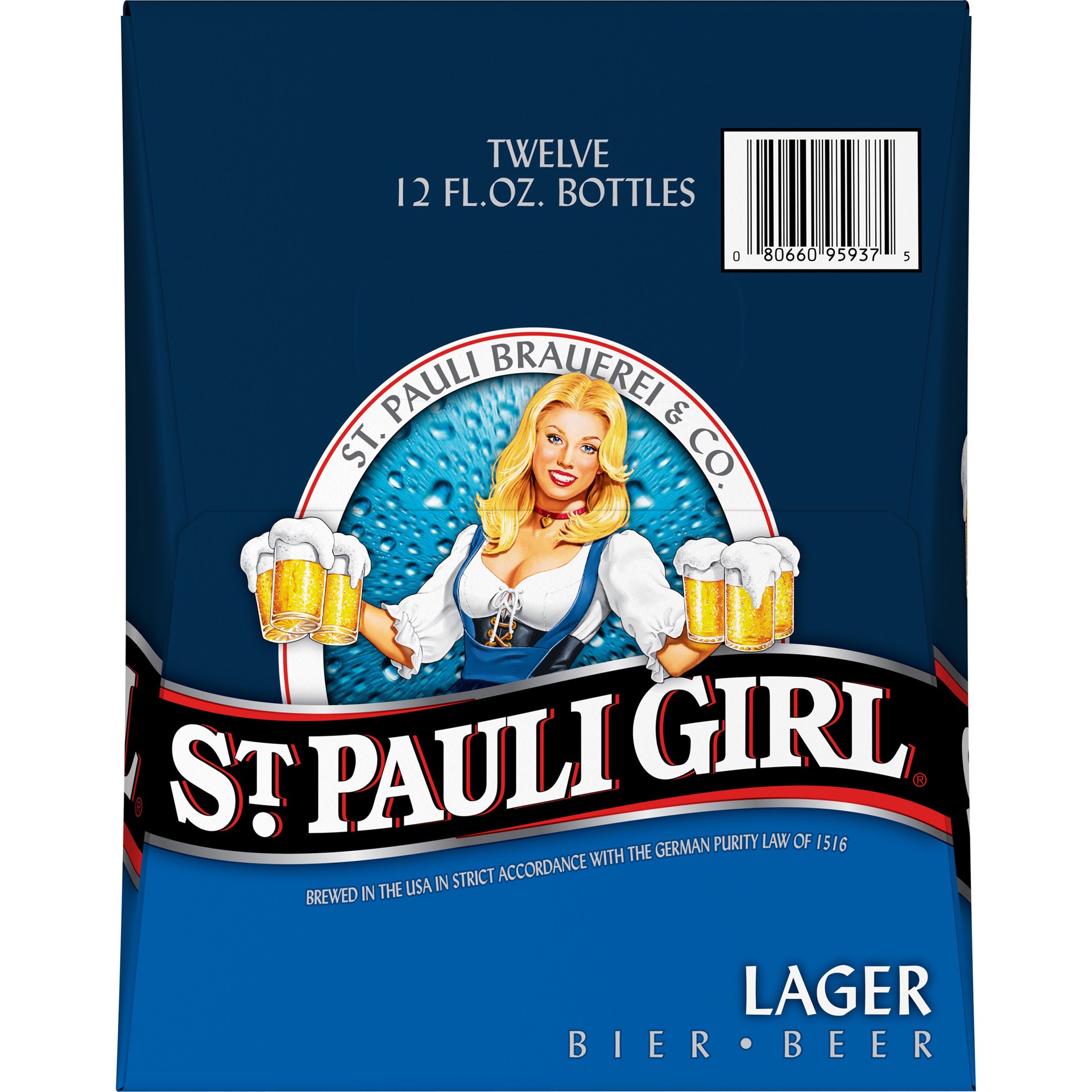 slide 2 of 4, Saint Pauli Girl Lager - Import St. Pauli Girl Lager Beer, 12 Pack 12 fl. oz. Bottles, 4.9% ABV, 144 fl oz