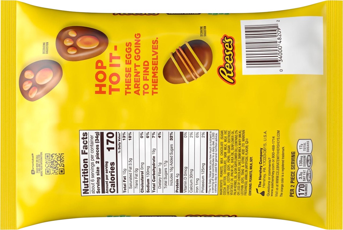 slide 3 of 3, Reese's Milk Chocolate Peanut Butter, Easter Candy Eggs Bag, 7.2 oz, 7.2 oz