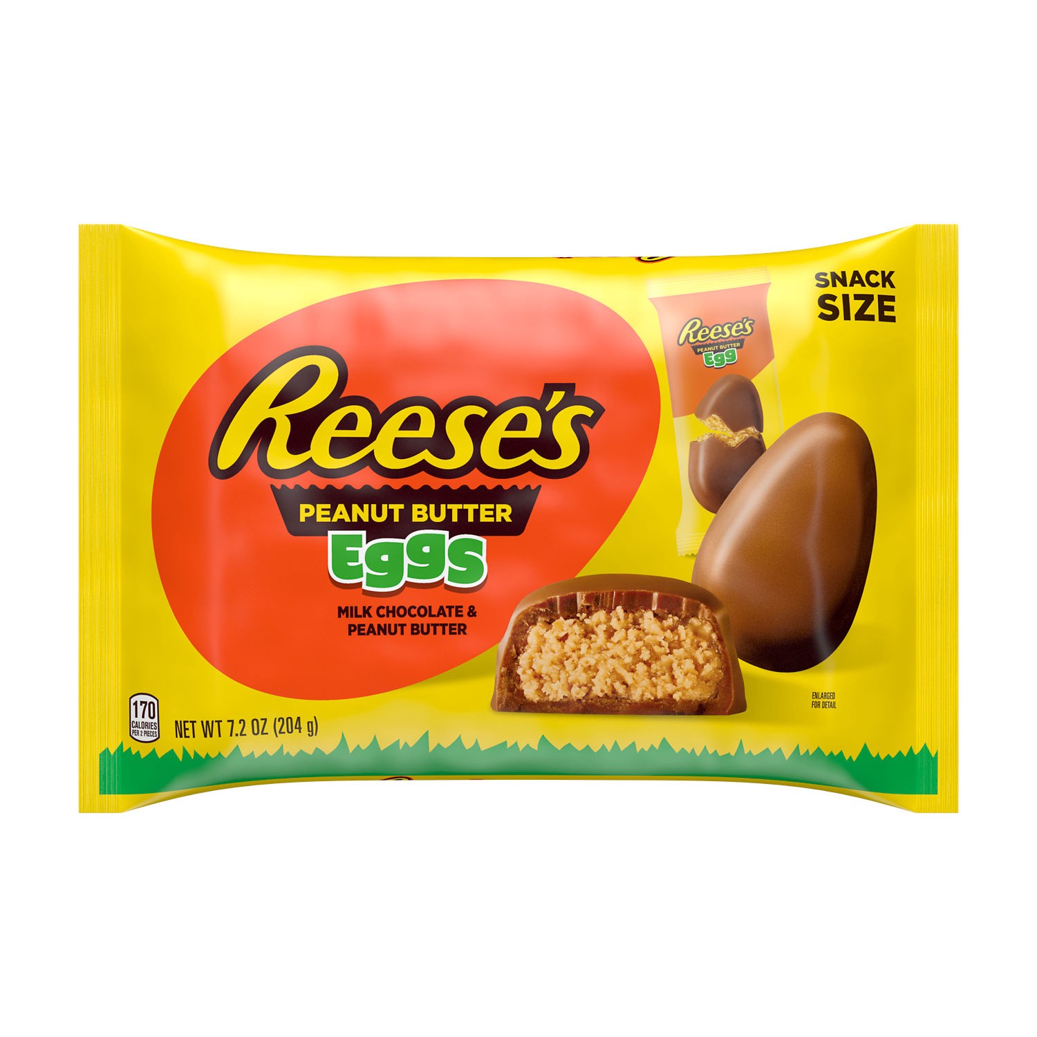 slide 1 of 3, Reese's Milk Chocolate Peanut Butter, Easter Candy Eggs Bag, 7.2 oz, 7.2 oz