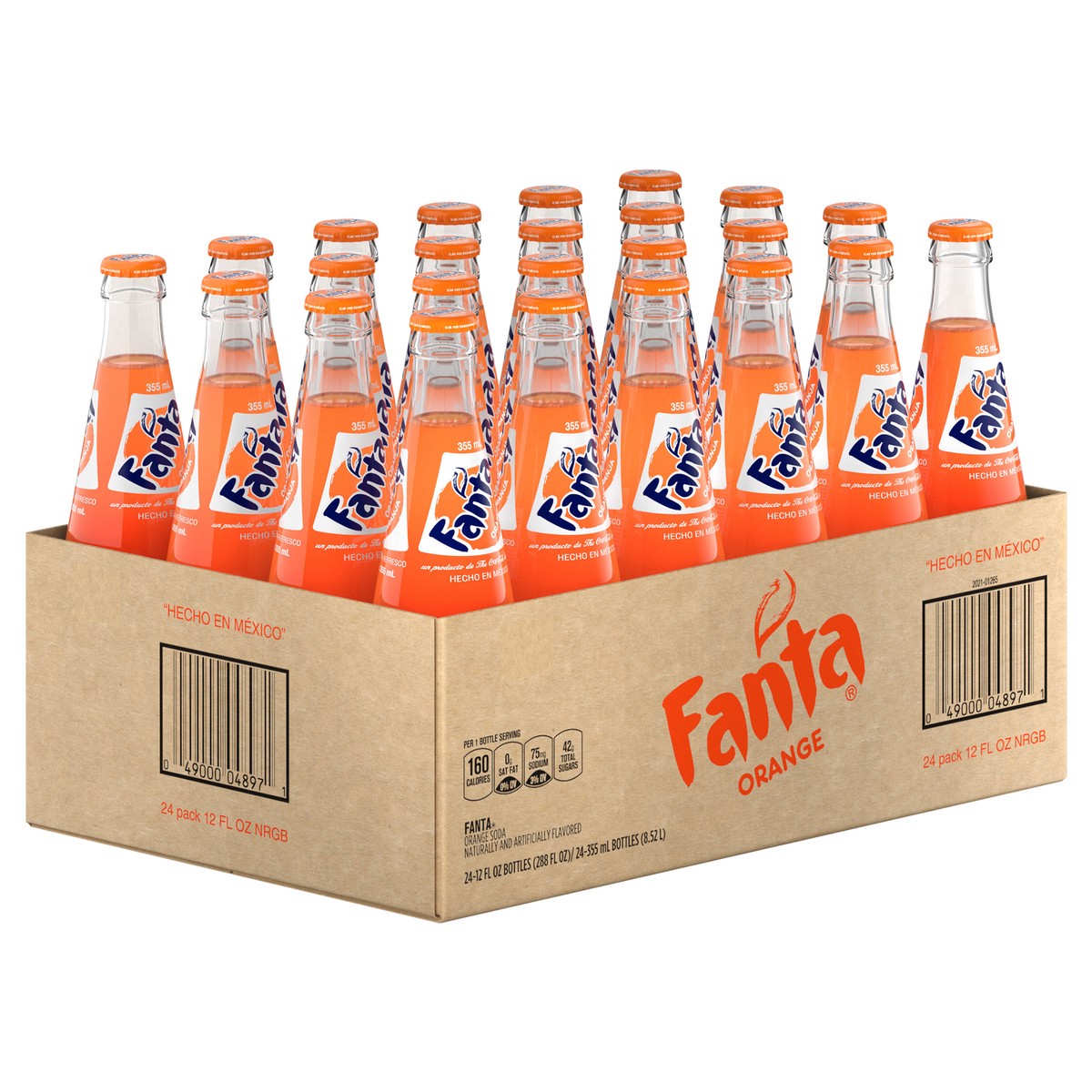 slide 5 of 9, Fanta Orange Mexico Soda Fruit Flavored Soft Drink, 355 mL, 24 Pack, 24 ct