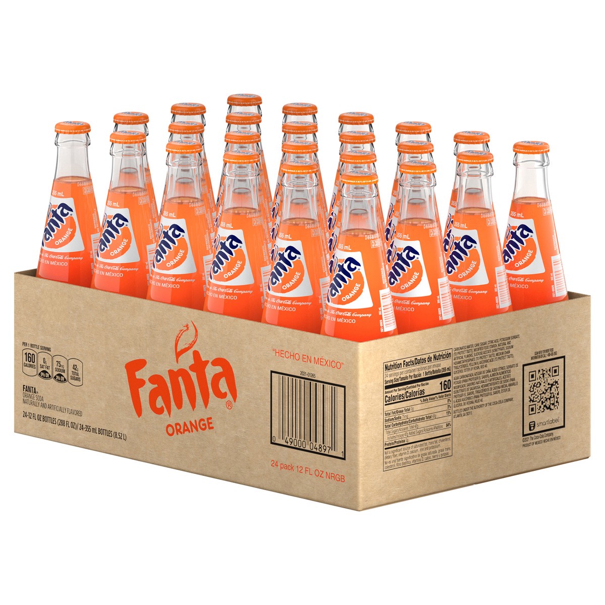 slide 7 of 9, Fanta Orange Mexico Soda Fruit Flavored Soft Drink, 355 mL, 24 Pack, 24 ct
