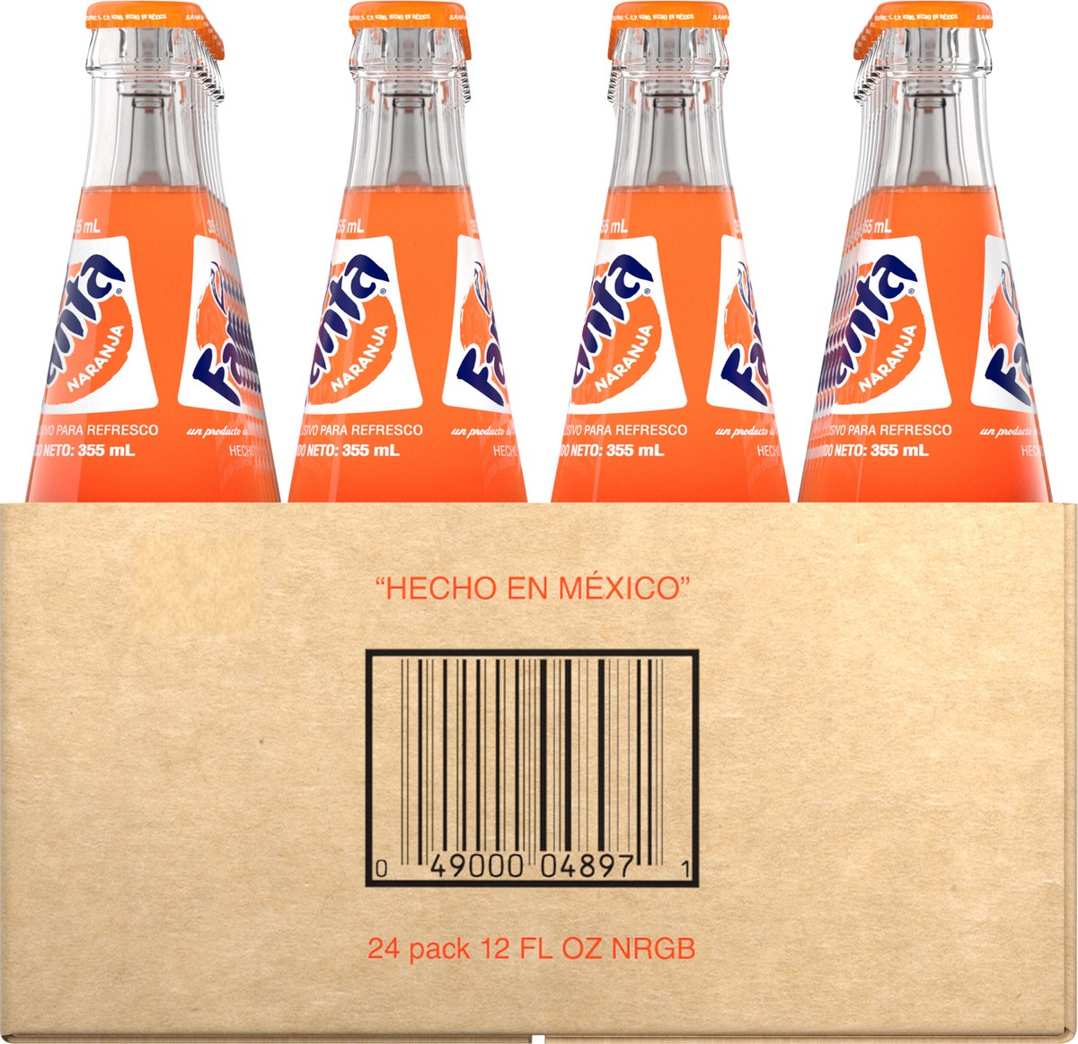 slide 8 of 9, Fanta Orange Mexico Soda Fruit Flavored Soft Drink, 355 mL, 24 Pack, 24 ct