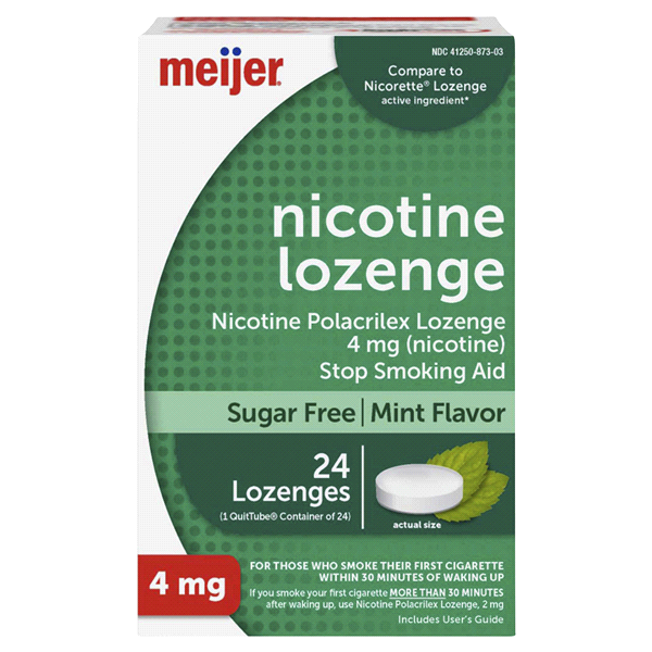 slide 1 of 1, Meijer Nicotine Lozenges, 24 ct; 4 mg