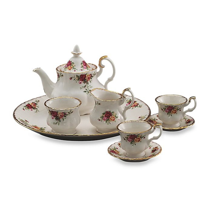 slide 1 of 1, Royal Albert Old Country Roses Le Petite Mini Tea Set, 9 ct