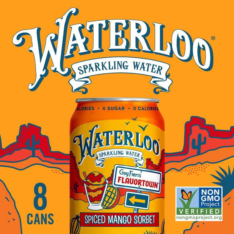 slide 3 of 4, Waterloo Sparkling Water Waterloo Spiced Mango Sorbet Sparkling Water 8Pk, 96 oz