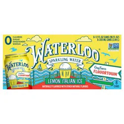 Waterloo Lemon Italian Ice Sparkling Water - 8pk / 12 fl oz Cans