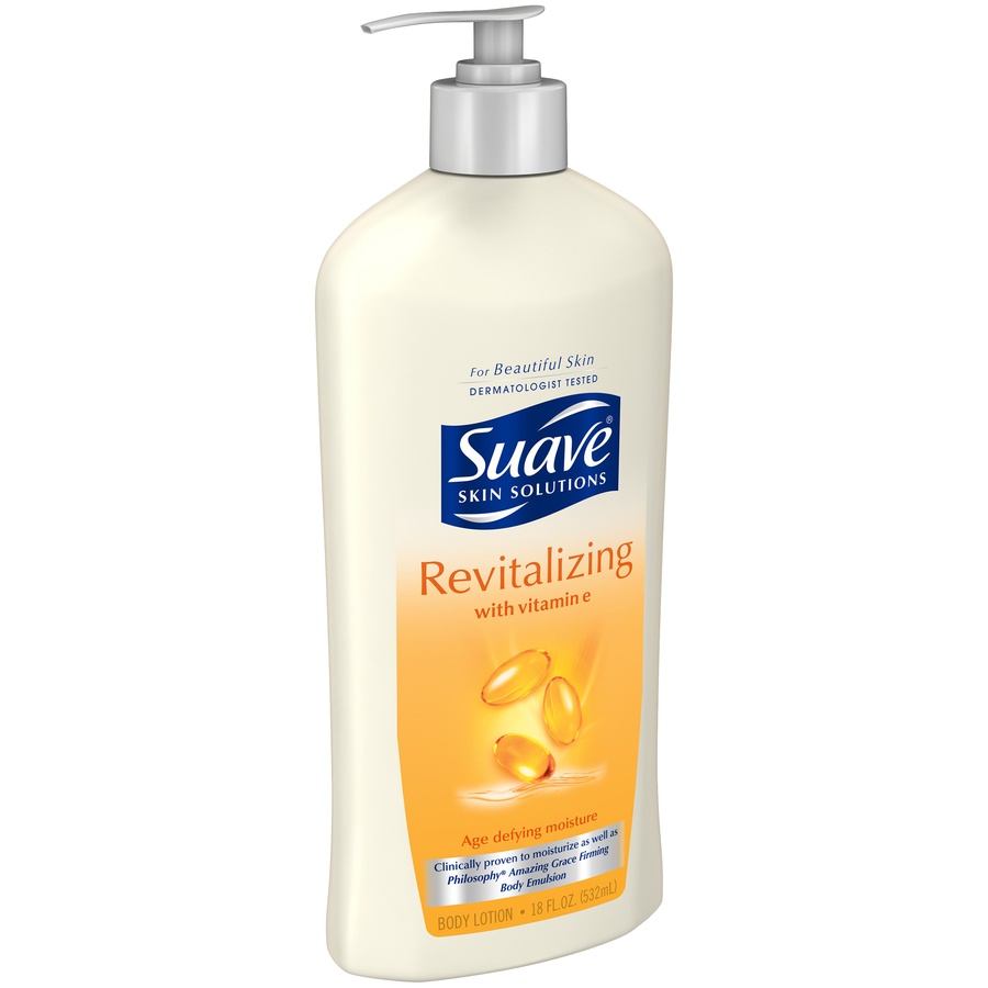 slide 2 of 4, Suave Revitalizing with Vitamin E Hand and Body Lotion, 18 oz