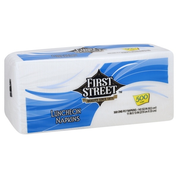slide 1 of 1, First Street White Luncheon Napkins, 500 ct