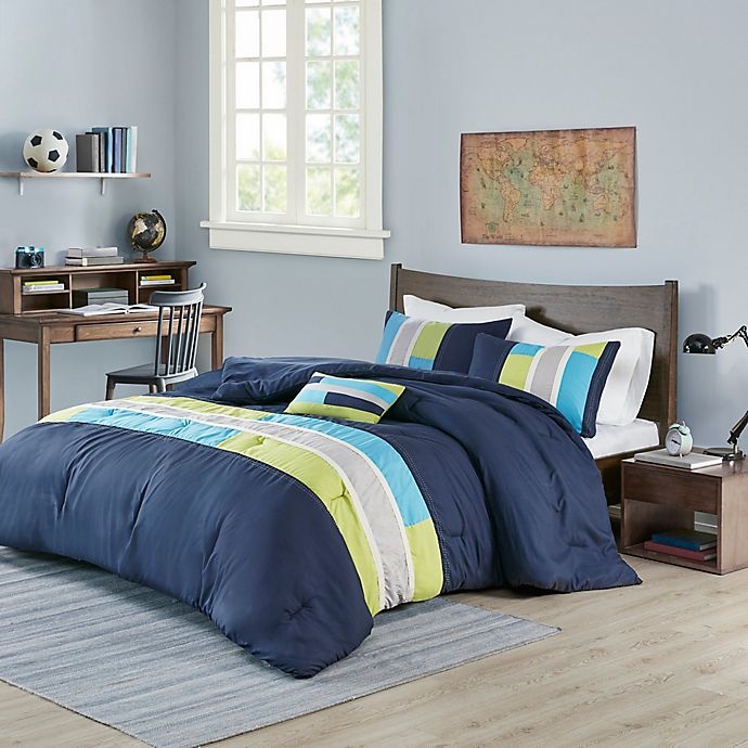 slide 1 of 8, Mi Zone Pipeline Twin/Twin XL Comforter Set - Navy, 1 ct