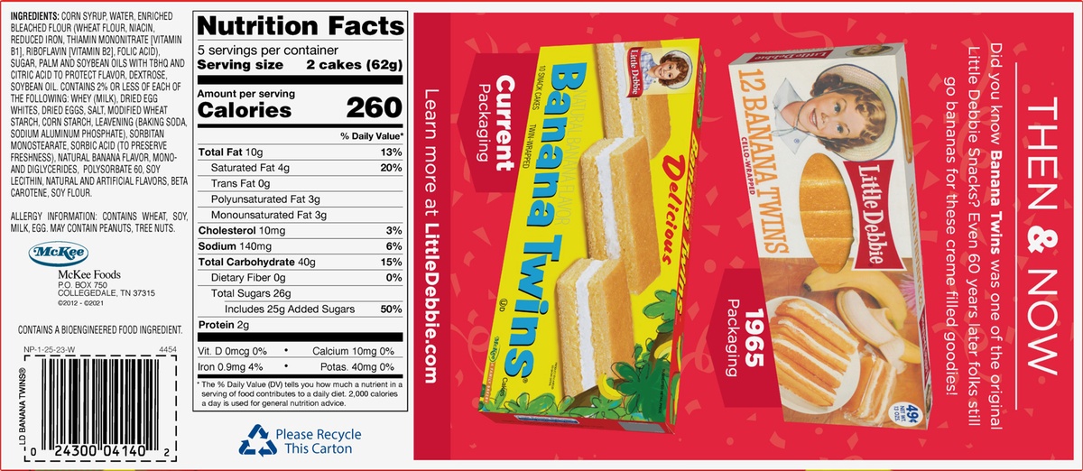 Little Debbie Delicious Natural Flavor Banana Twins 10 ct; 1.1 oz Shipt