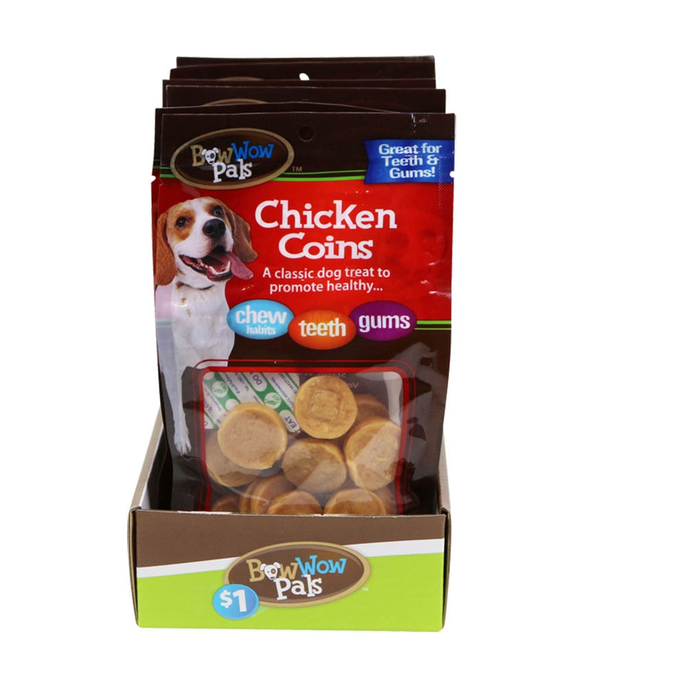 slide 1 of 1, Bow Wow Pals Chicken Coins, 2 oz