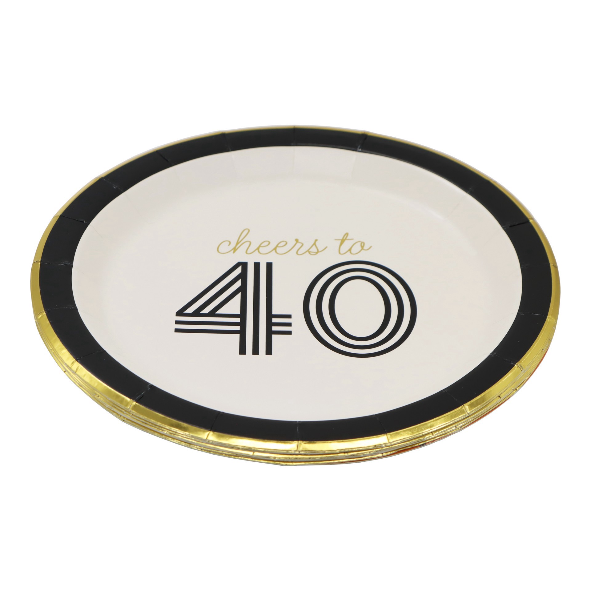slide 2 of 2, 7" Cheers To 40 Snack Plates, 8ct. By Celebrate It, 8 ct