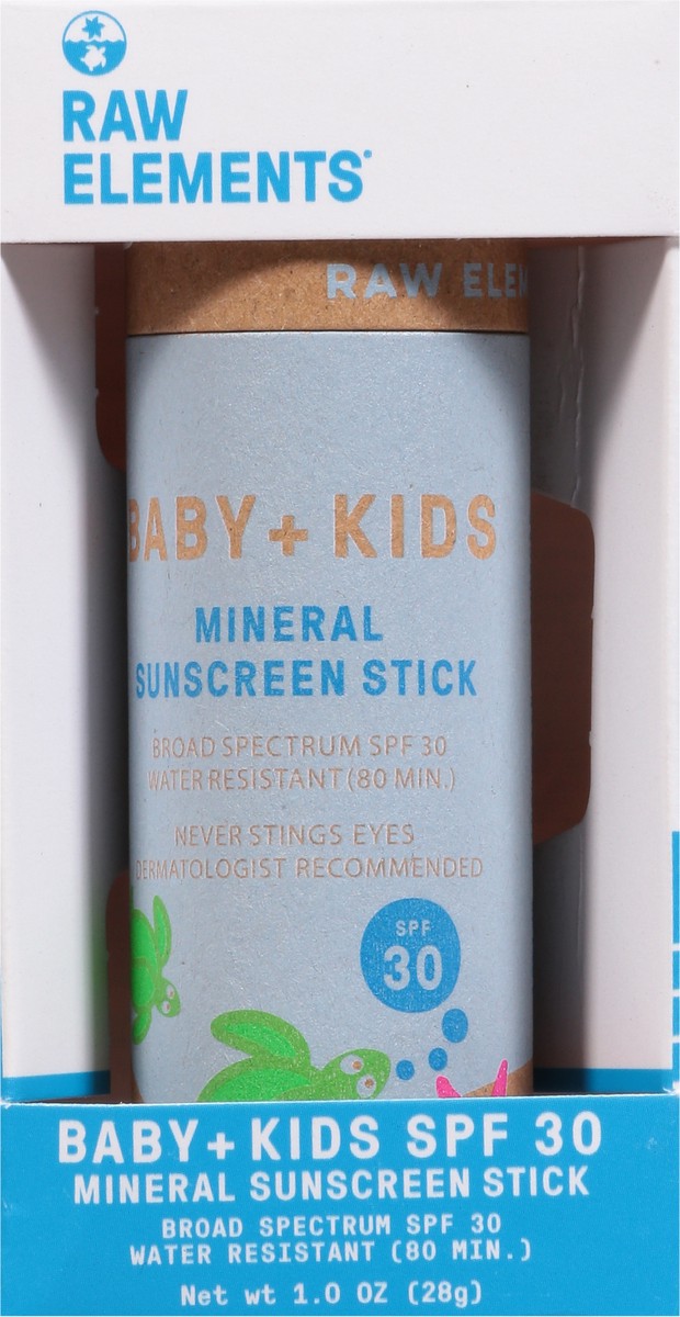 slide 8 of 14, Raw Elements Broad Spectrum SPF 30 Baby + Kids Mineral Sunscreen Stick 1.0 oz, 1 oz