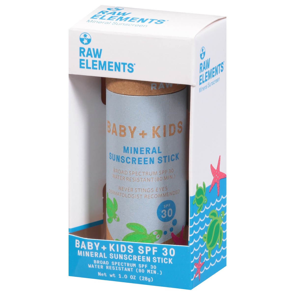 slide 14 of 14, Raw Elements Broad Spectrum SPF 30 Baby + Kids Mineral Sunscreen Stick 1.0 oz, 1 oz