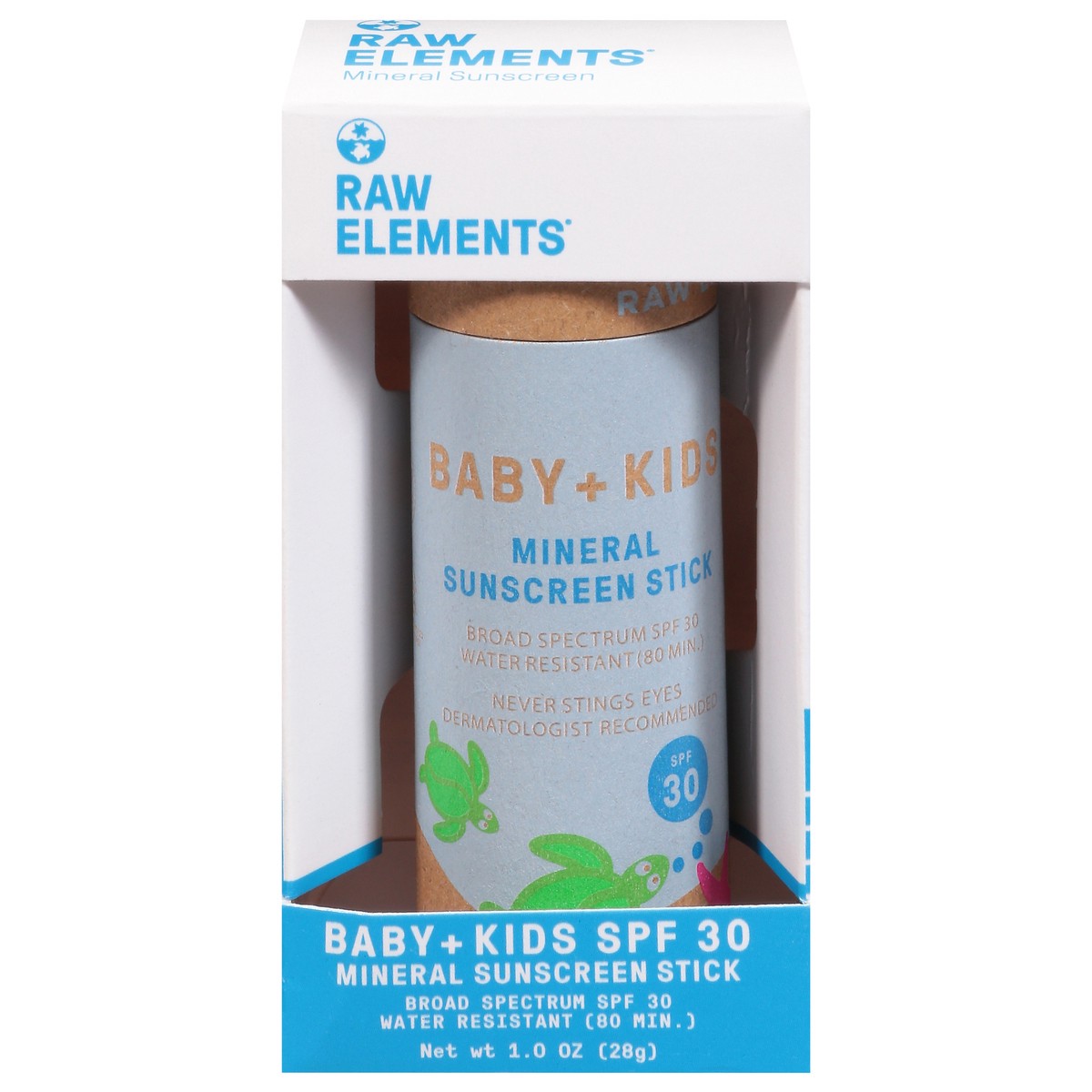 slide 10 of 14, Raw Elements Broad Spectrum SPF 30 Baby + Kids Mineral Sunscreen Stick 1.0 oz, 1 oz