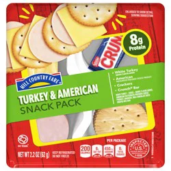 Hill Country Fare Snack Pack Tray - Turkey & American with Crackers & Candy