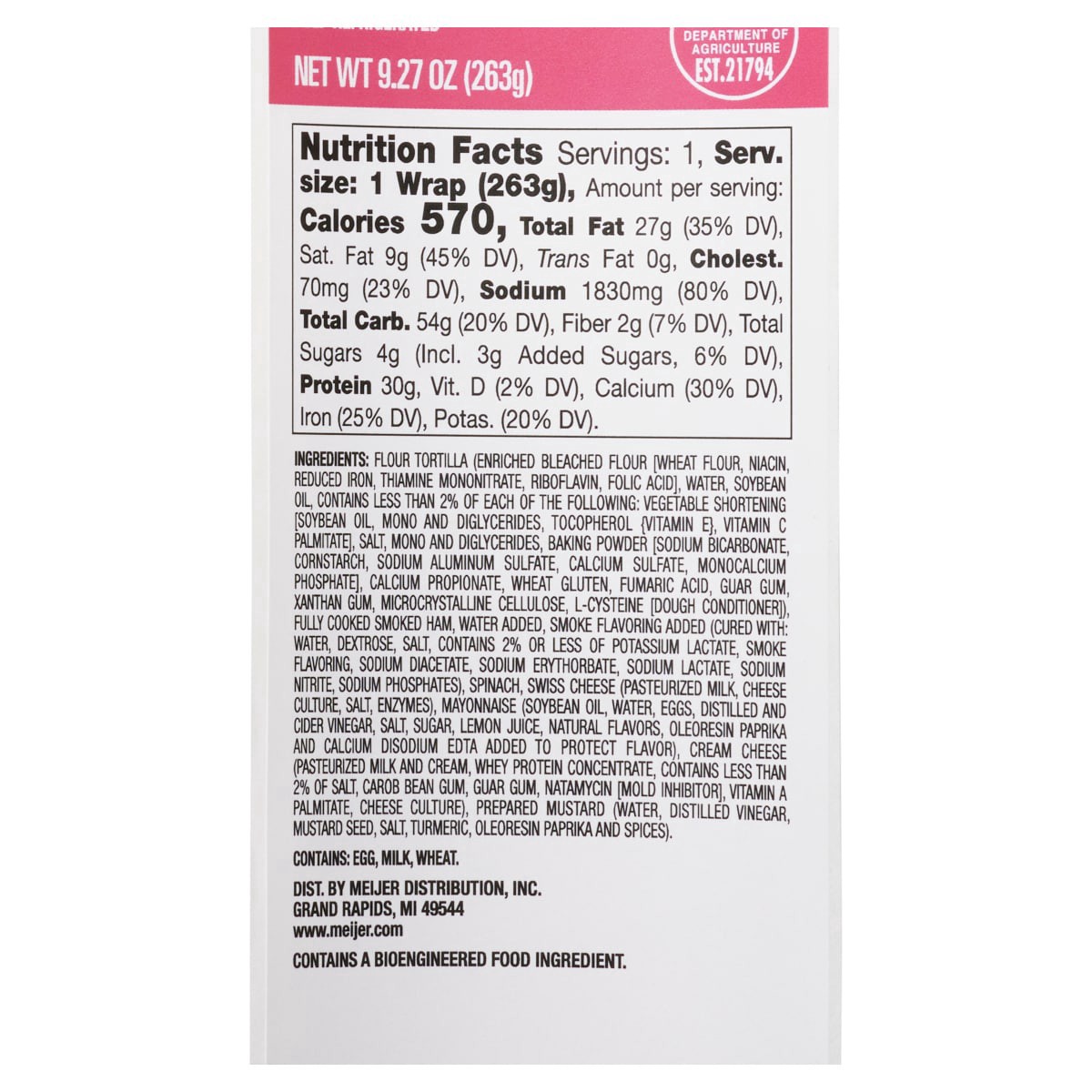 slide 9 of 9, Crafted Market by Meijer Ham and Swiss Wrap 9.27 oz, 9.27 oz