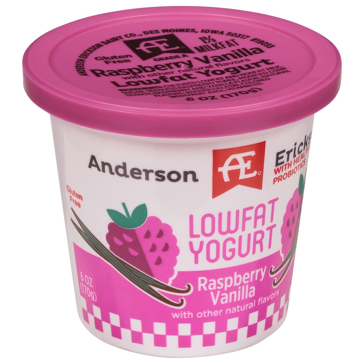 slide 4 of 9, Anderson Erickson Dairy Lowfat Raspberry Vanilla Yogurt 6 oz, 6 oz