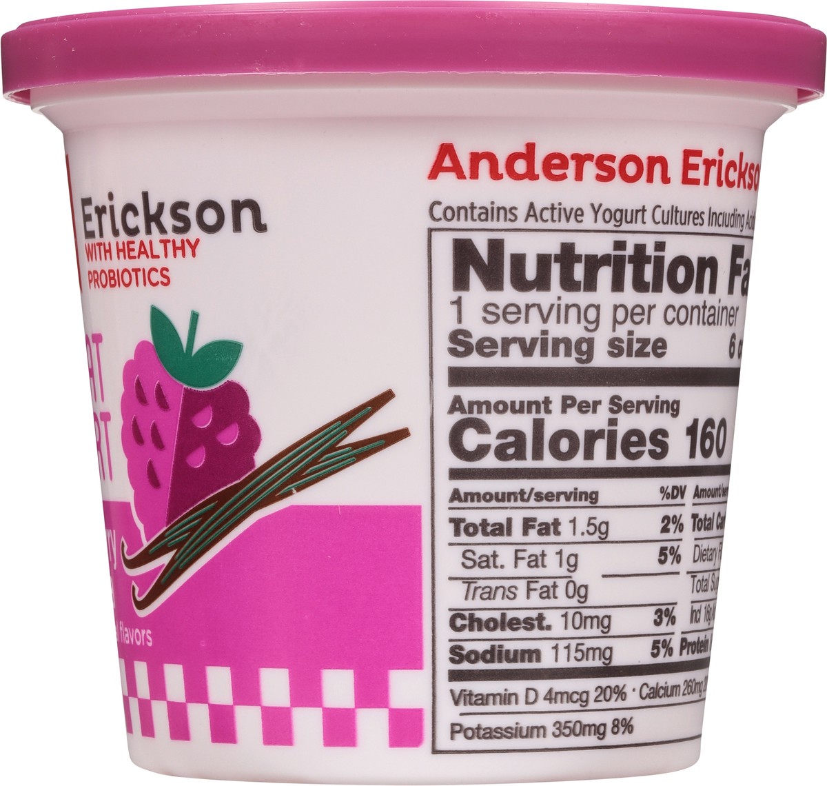 slide 2 of 9, Anderson Erickson Dairy Lowfat Raspberry Vanilla Yogurt 6 oz, 6 oz