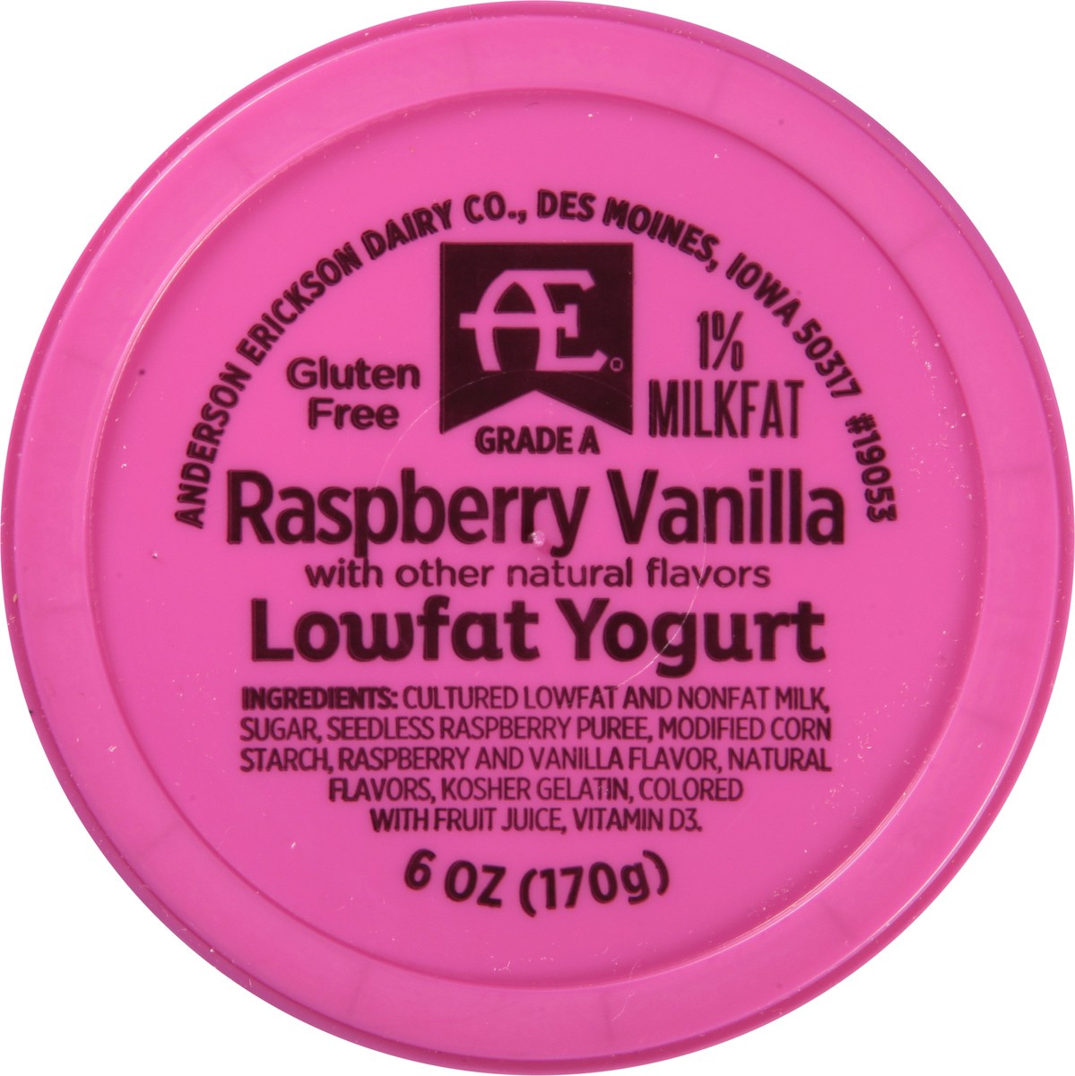 slide 9 of 9, Anderson Erickson Dairy Lowfat Raspberry Vanilla Yogurt 6 oz, 6 oz