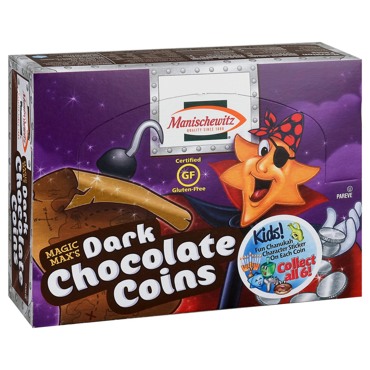 slide 7 of 12, Manischewitz Magic Max's Dark Chocolate Coins 24 - 0.53 oz Bags, 24 ct