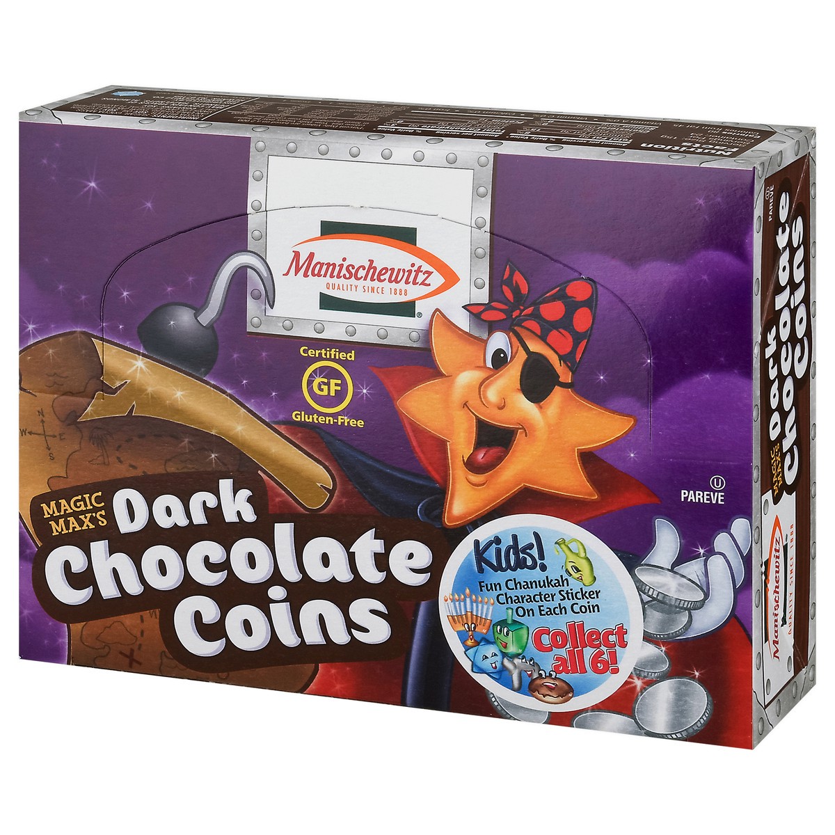 slide 4 of 12, Manischewitz Magic Max's Dark Chocolate Coins 24 - 0.53 oz Bags, 24 ct