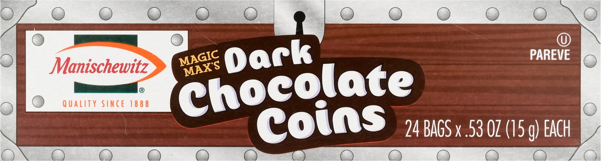 slide 3 of 12, Manischewitz Magic Max's Dark Chocolate Coins 24 - 0.53 oz Bags, 24 ct