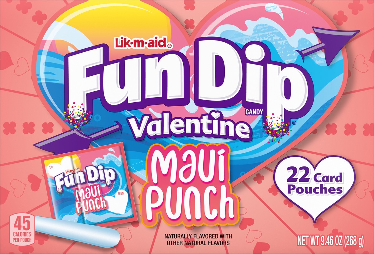slide 10 of 13, Fun Dip Fun Dip Valentine Maui Punch Candy 22 Pouches, 22 ct