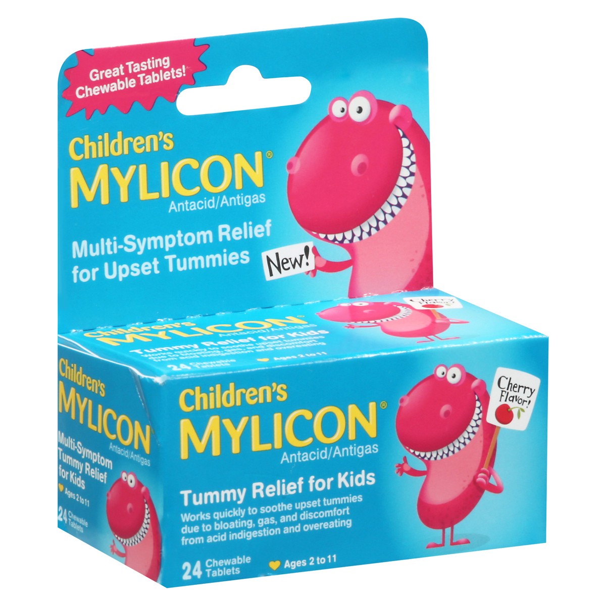 slide 8 of 10, Children's Mylicon For Kids Chewable Tablets Cherry Flavor Tummy Relief 24 ea, 24 ct