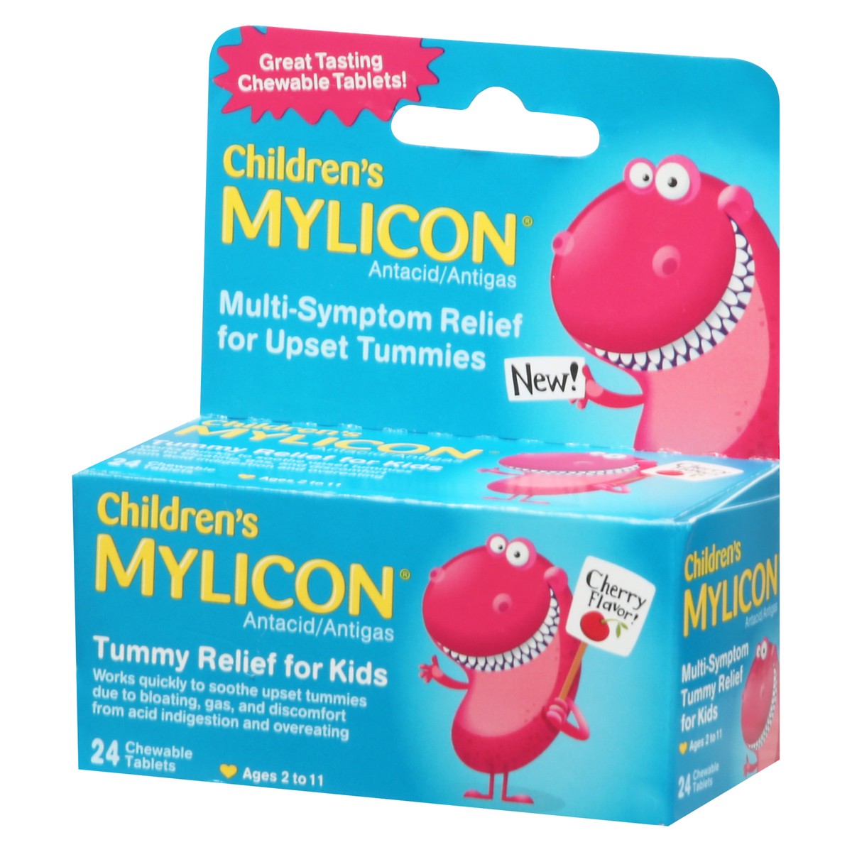 slide 9 of 10, Children's Mylicon For Kids Chewable Tablets Cherry Flavor Tummy Relief 24 ea, 24 ct