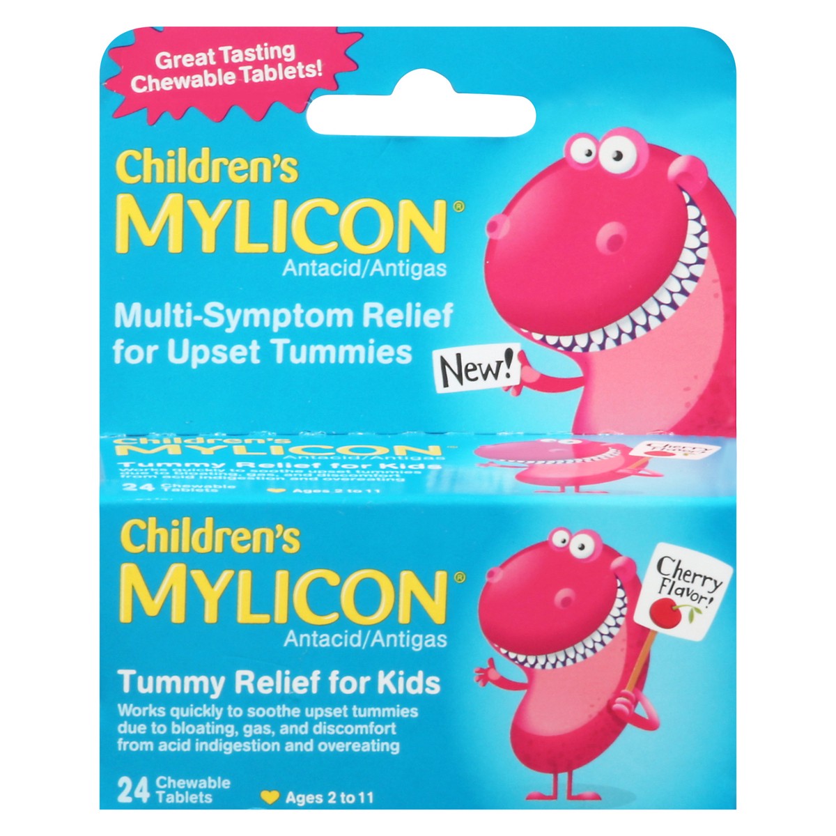 slide 10 of 10, Children's Mylicon For Kids Chewable Tablets Cherry Flavor Tummy Relief 24 ea, 24 ct