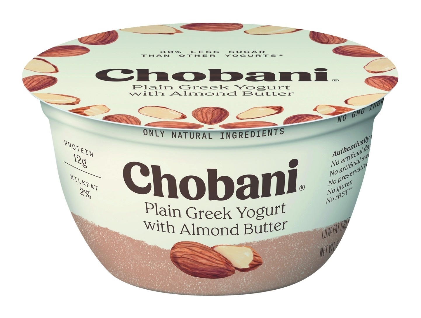 slide 1 of 8, Chobani Greek Yogurt With Almond Butter, 5.3 oz