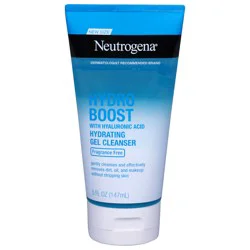 Neutrogena Hydro Boost Fragrance Free Hydrating Gel Facial Cleanser with Hyaluronic Acid, Daily Foaming Face Wash & Makeup Remover, Gentle Face Wash, Non-Comedogenic, 5 fl. oz