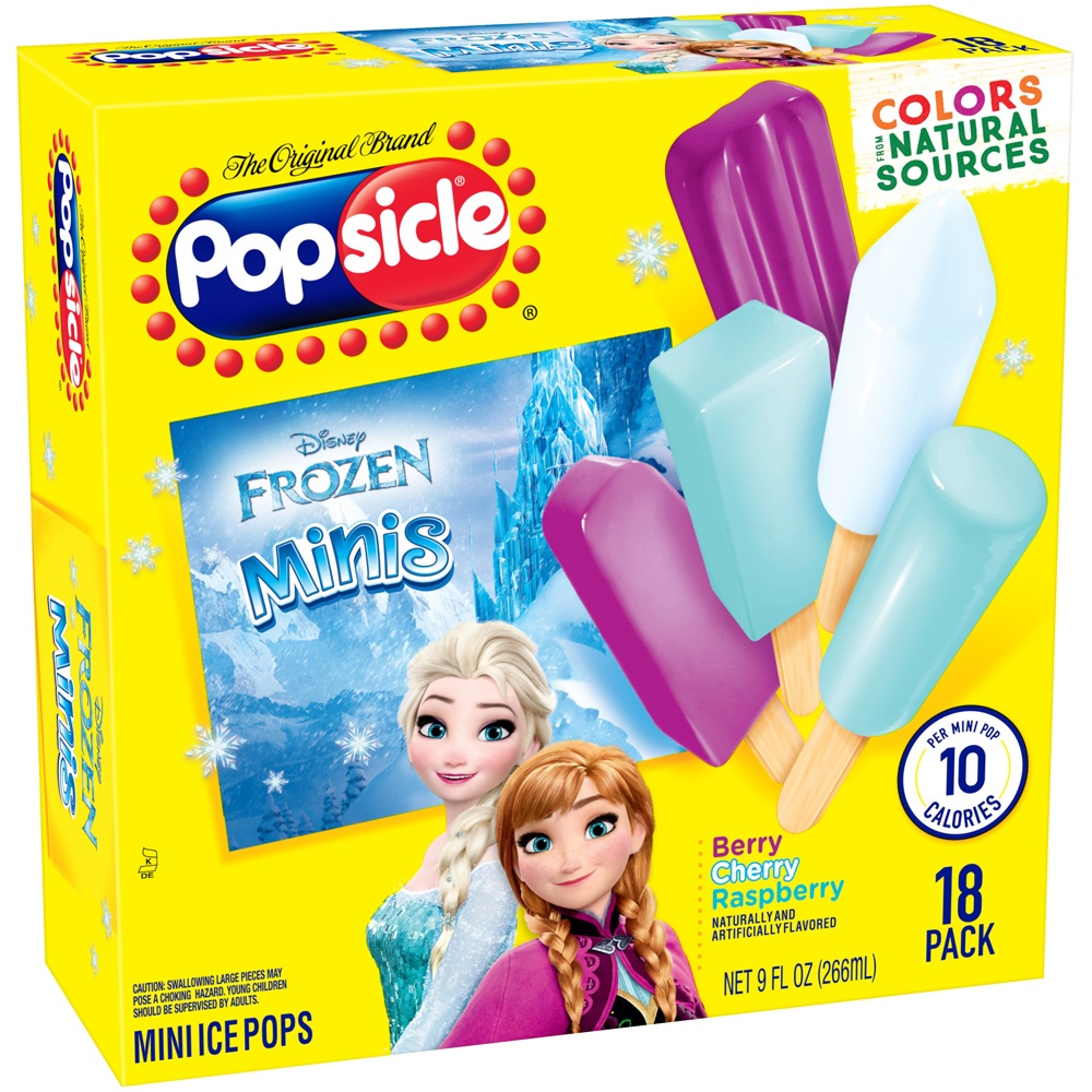 slide 2 of 5, Popsicle Disney Frozen Mini Ice Pops, 18 ct; 9 oz