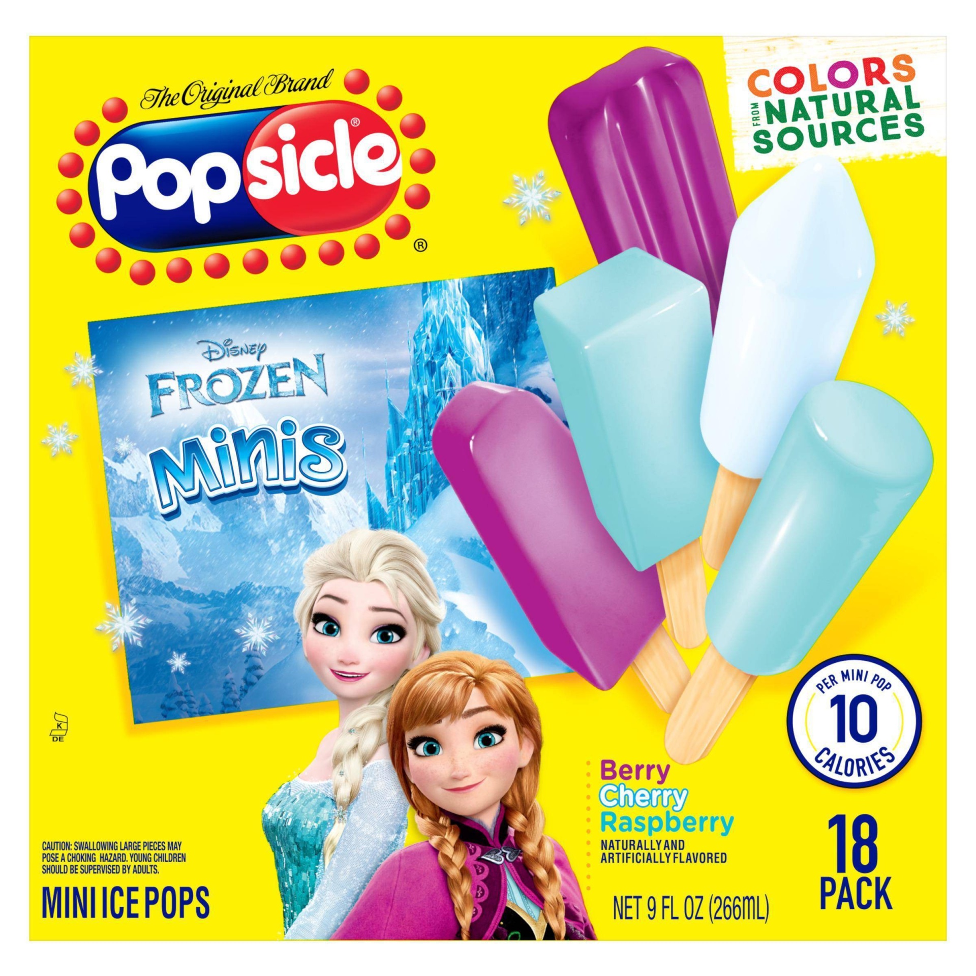 slide 1 of 5, Popsicle Disney Frozen Mini Ice Pops, 18 ct; 9 oz