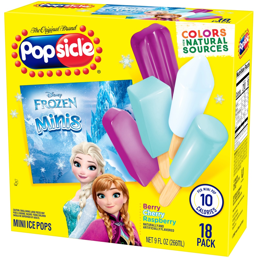 slide 3 of 5, Popsicle Disney Frozen Mini Ice Pops, 18 ct; 9 oz