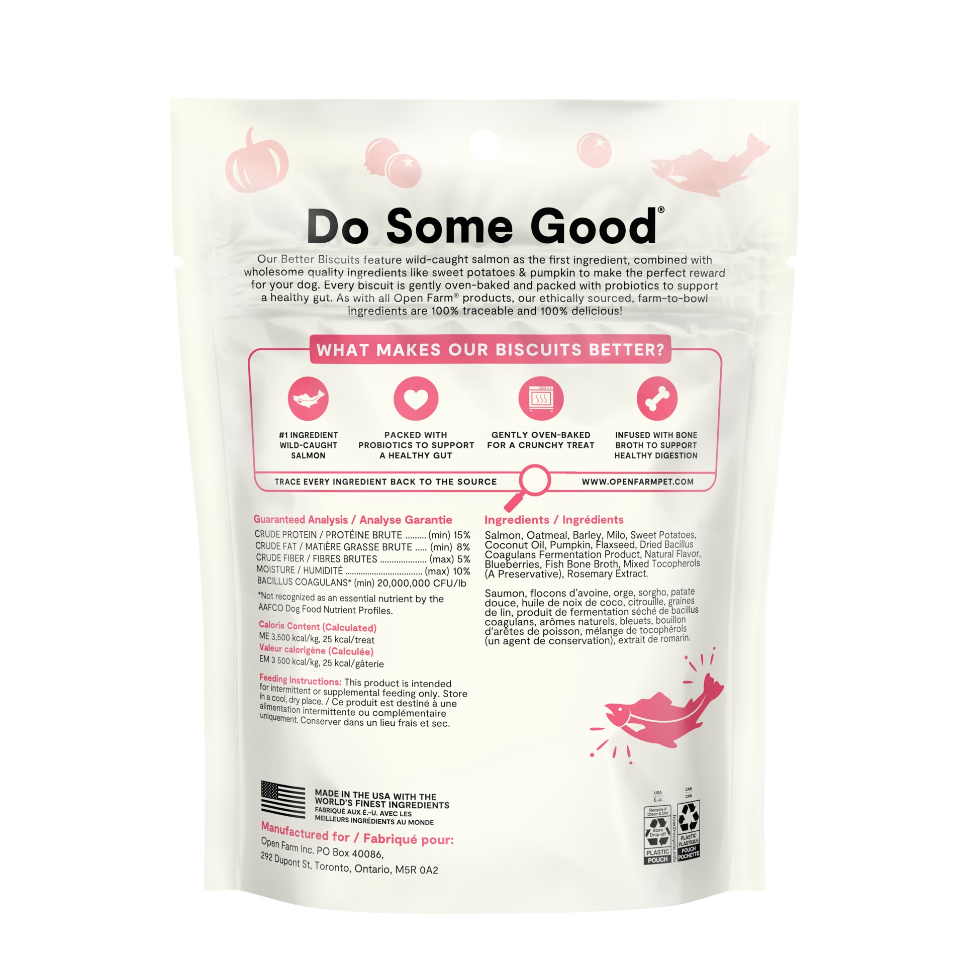 slide 2 of 2, OPEN FARM Better Biscuits Wild-Caught Salmon Recipe Treats 8 oz, 8 oz