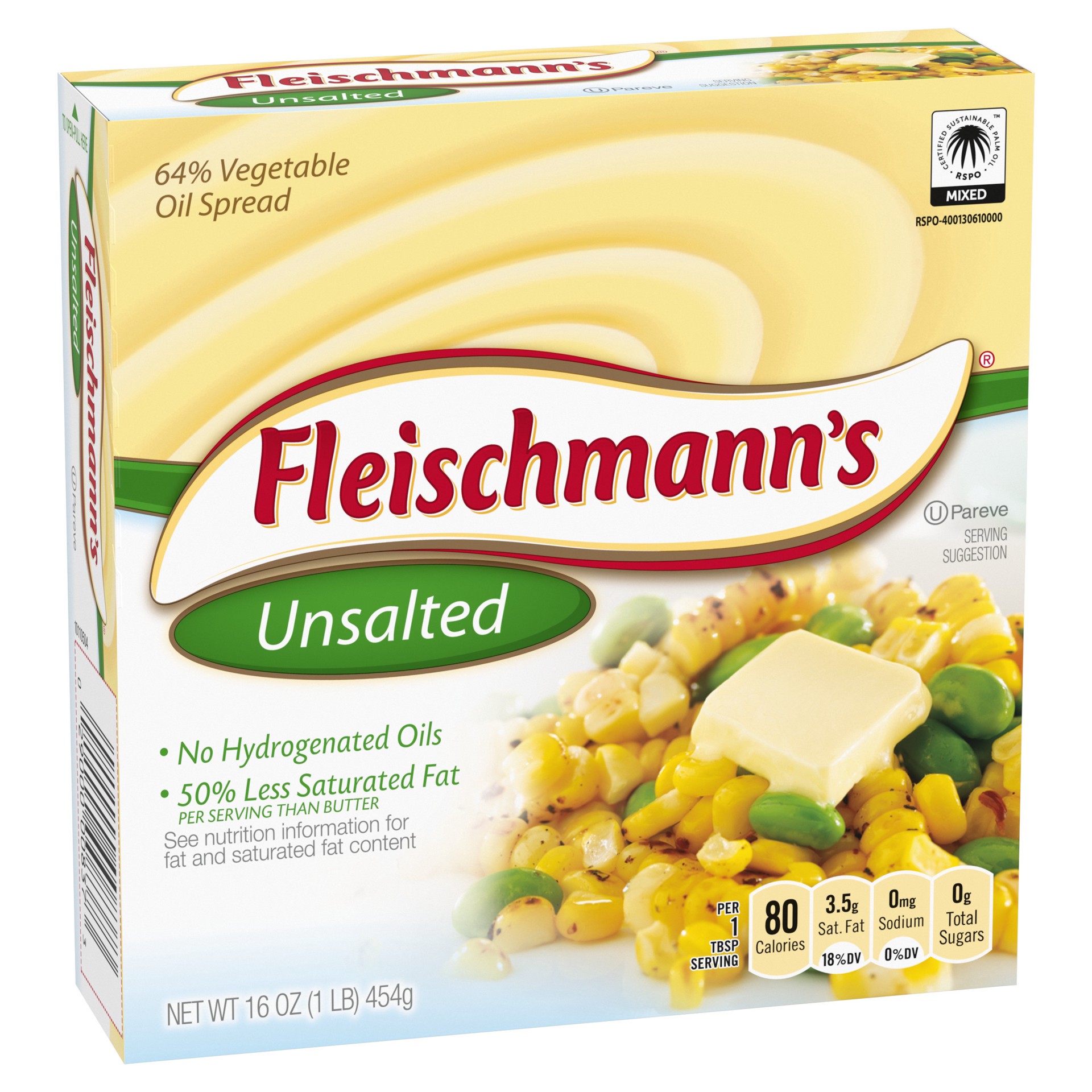 slide 3 of 5, Fleischmann's Margarine Unsalted Sticks, 1 lb