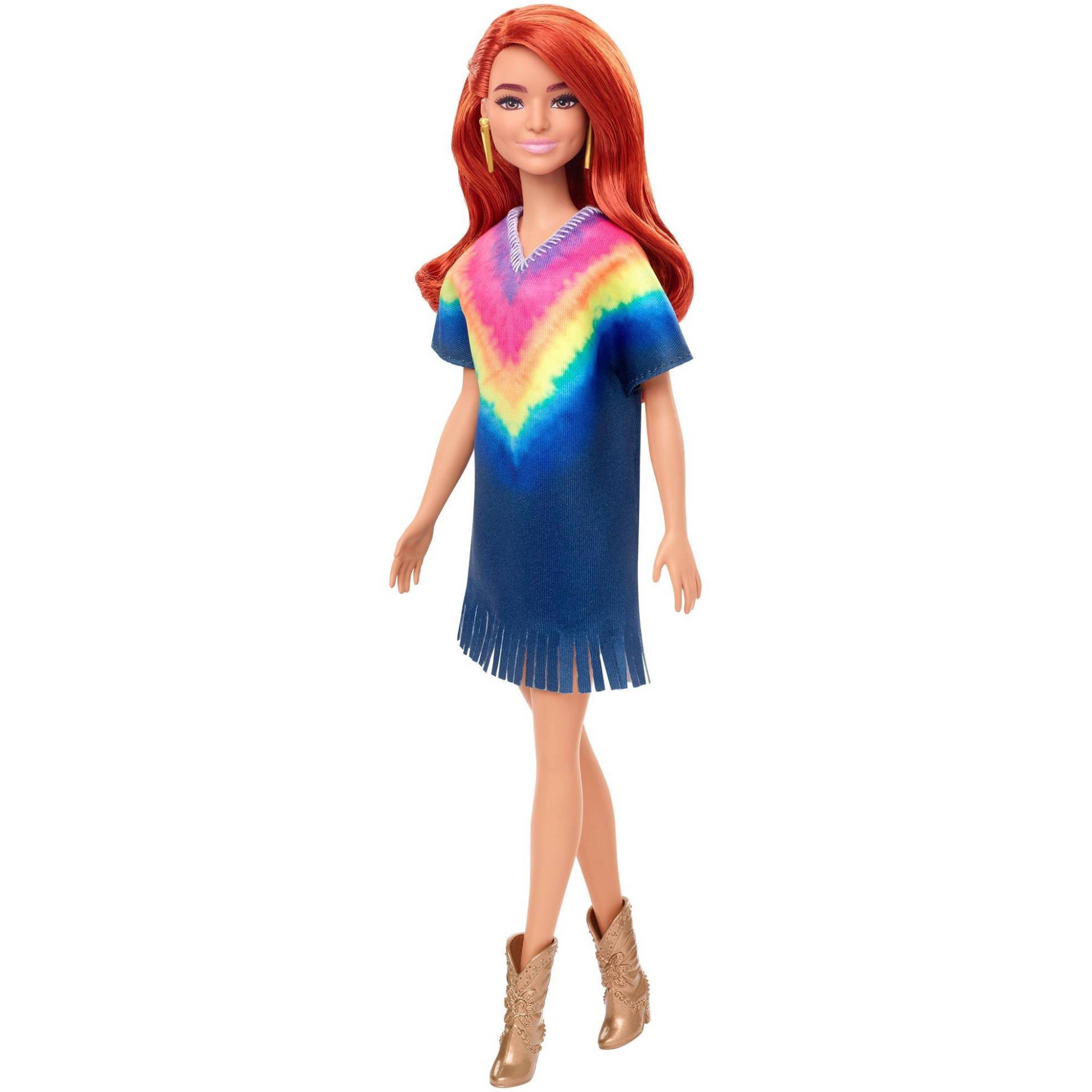 slide 1 of 6, Barbie ?Barbie Fashionistas Doll - Tie-Dye Fringe Dress, 1 ct