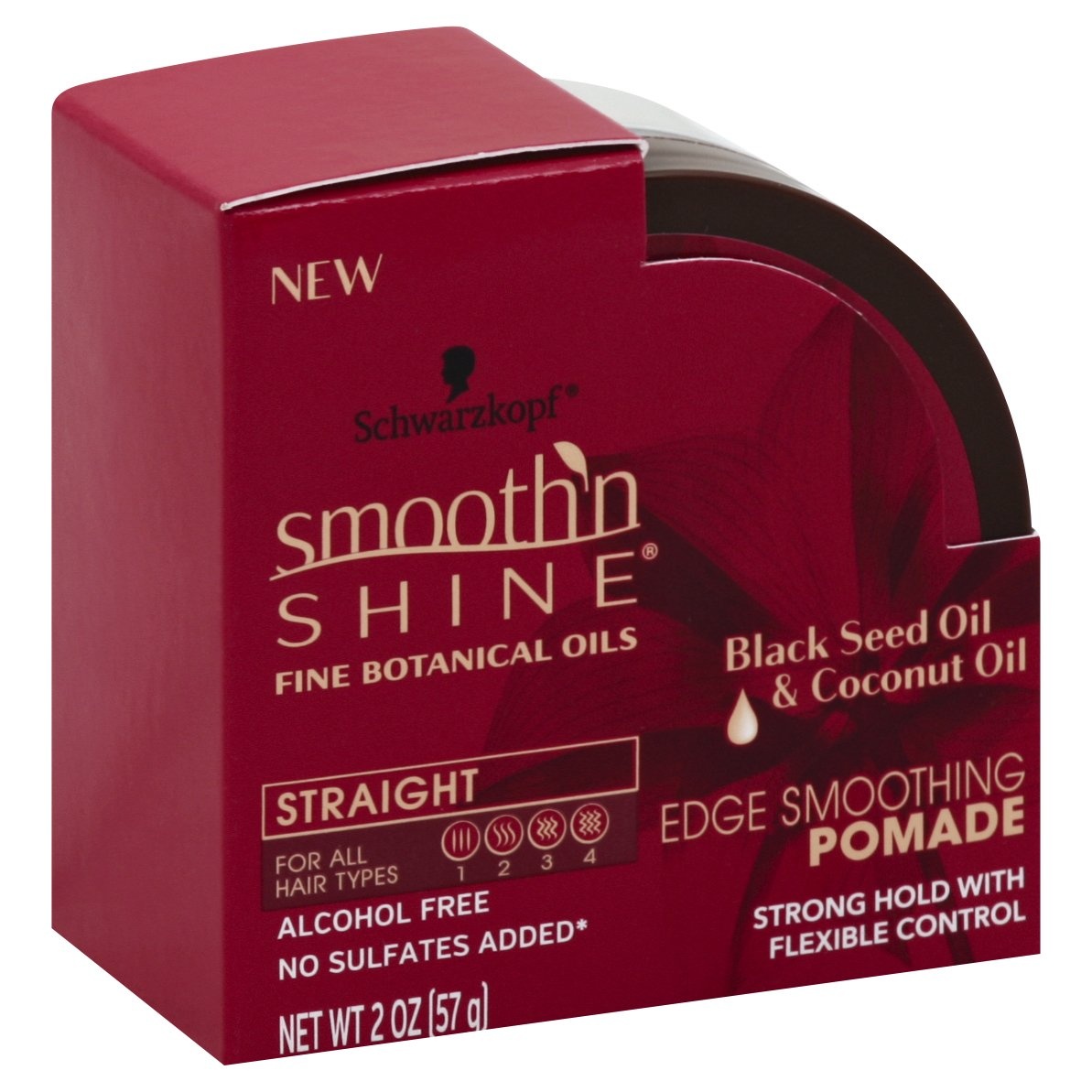 slide 1 of 1, Schwarzkopf Smooth'n Shine Edge Smoothing Pomade Black Seed Oil & Coconut Oil, 2 oz