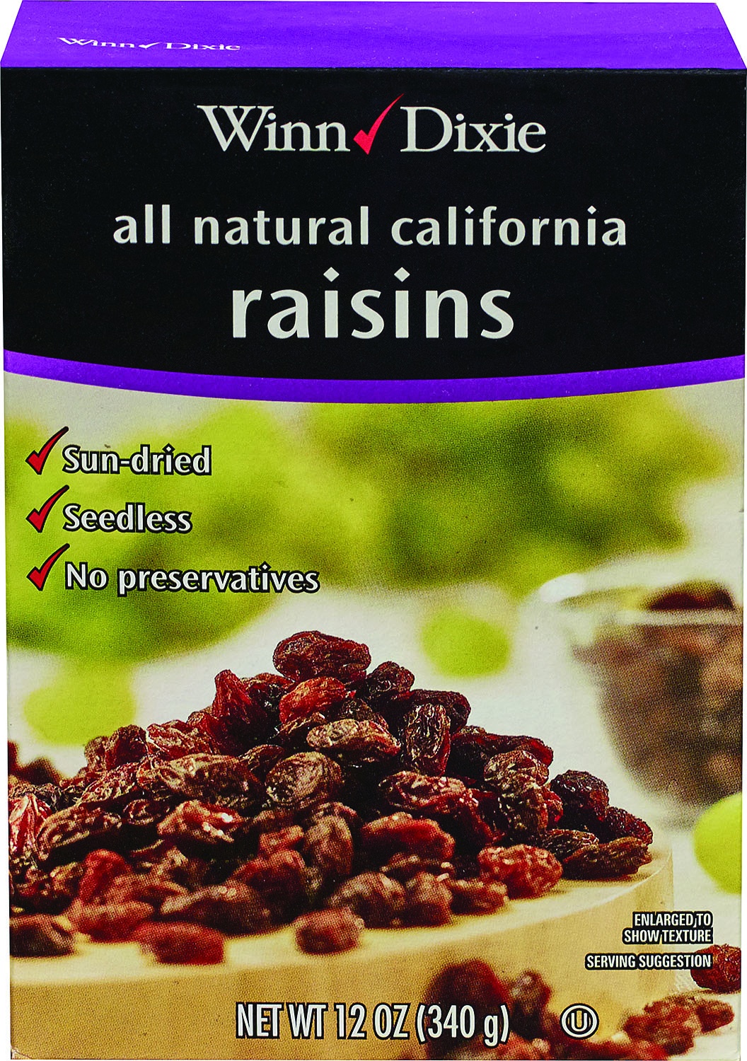 slide 1 of 1, Winn-Dixie Nat Seedless Raisins, 12 oz