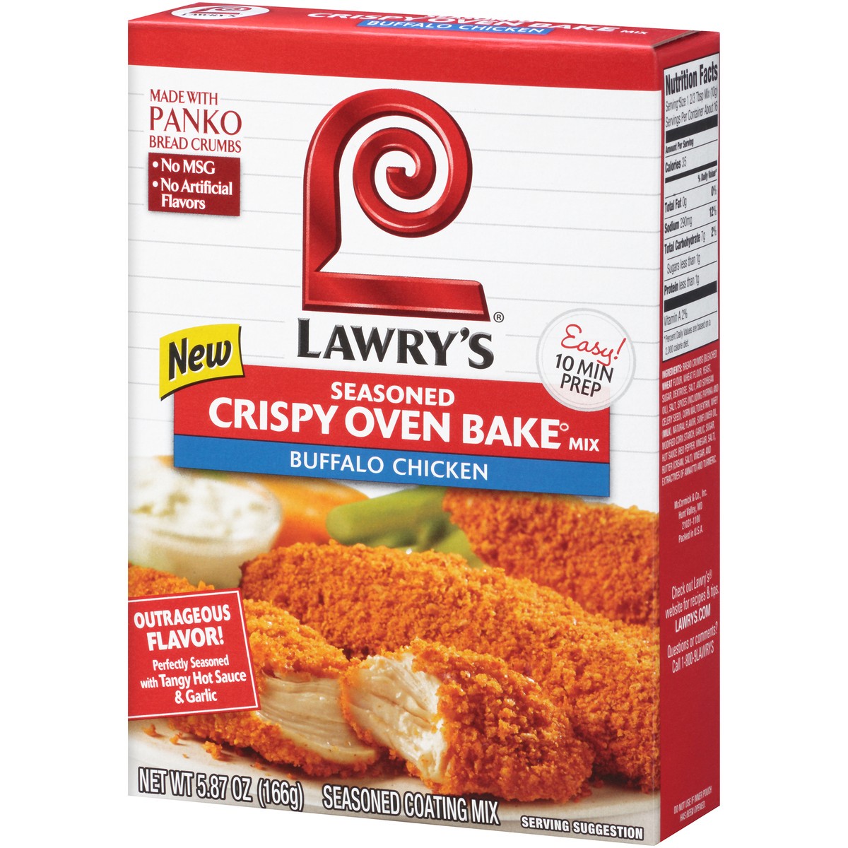 slide 3 of 14, Lawry's Buffalo Chicken Seasoned Crispy Oven Bake Mix, 5.87 oz, 5.87 oz