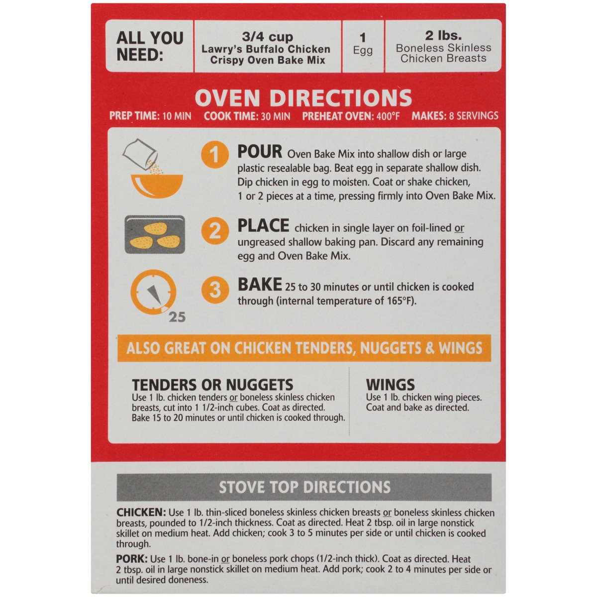 slide 6 of 14, Lawry's Buffalo Chicken Seasoned Crispy Oven Bake Mix, 5.87 oz, 5.87 oz