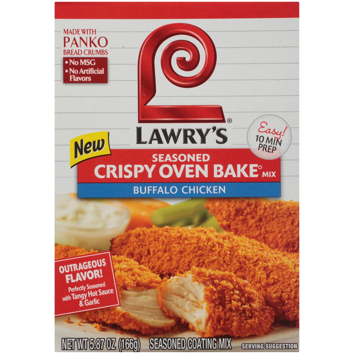 slide 11 of 14, Lawry's Buffalo Chicken Seasoned Crispy Oven Bake Mix, 5.87 oz, 5.87 oz