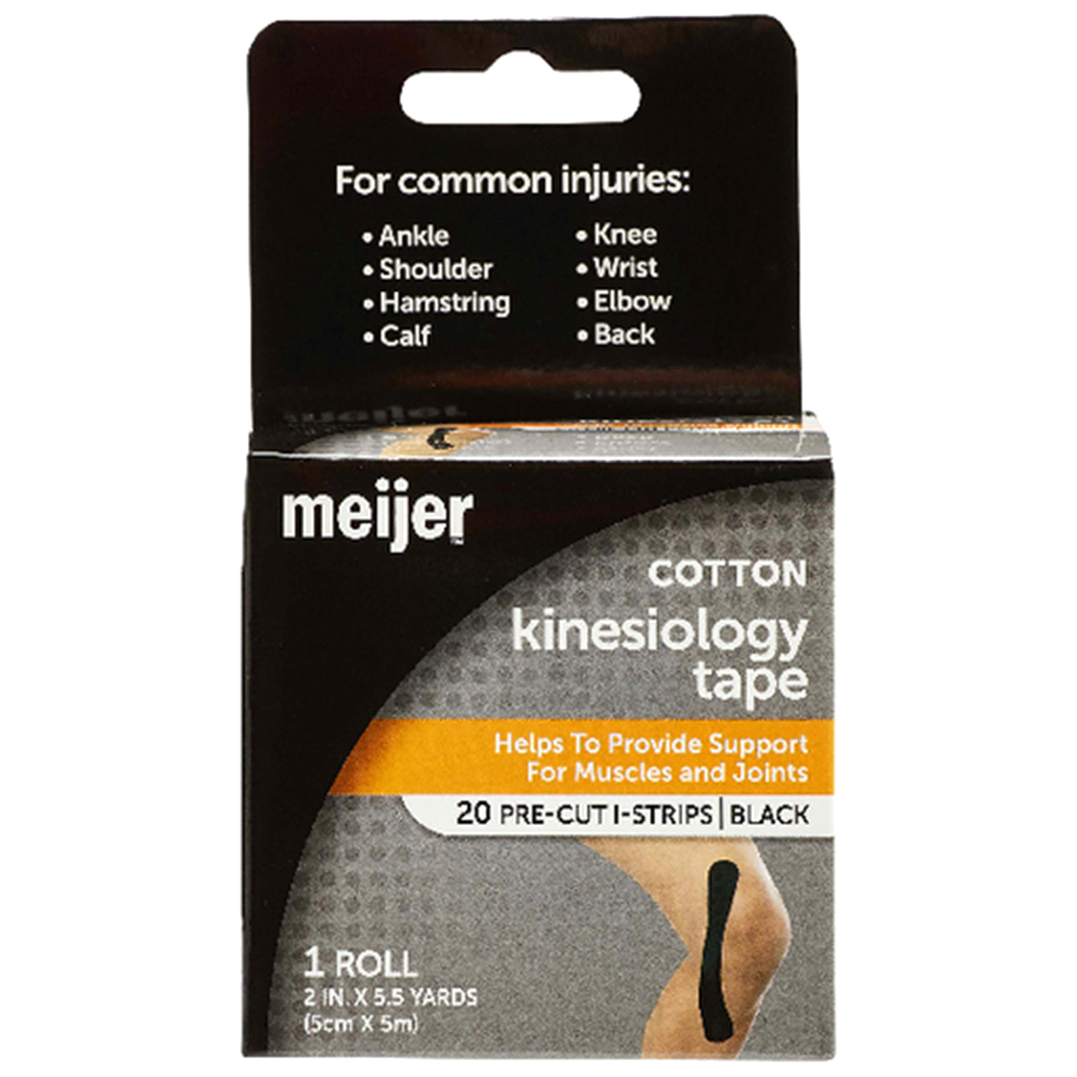 slide 1 of 1, Meijer 2" Therapeutic Kinesiology Tape, Black,, 20 CX     