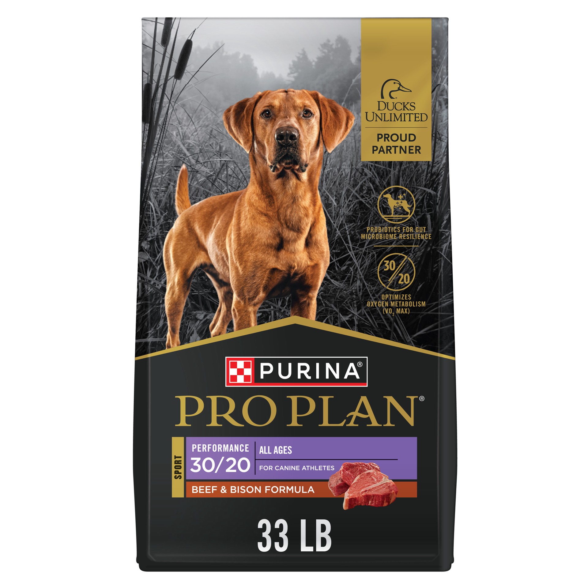 slide 1 of 9, Purina Pro Plan Sport Performance 30/20 Beef & Bison Formula Dry Dog Food, 33 lbs., 33 lb